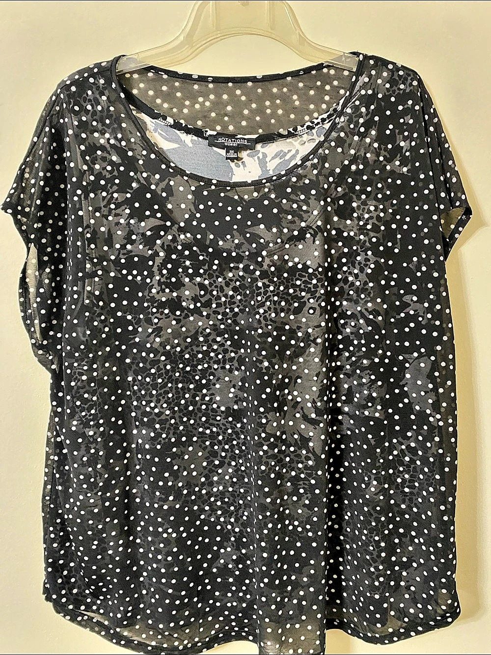 Notations Women's Polka Dot Top Size 3X Like New